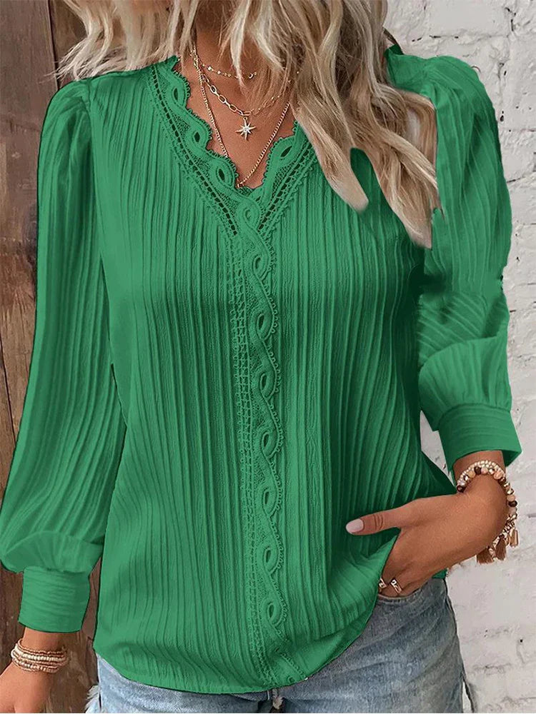 Utrechtlynn ® | CHIFFON BLOUSE MET KANT