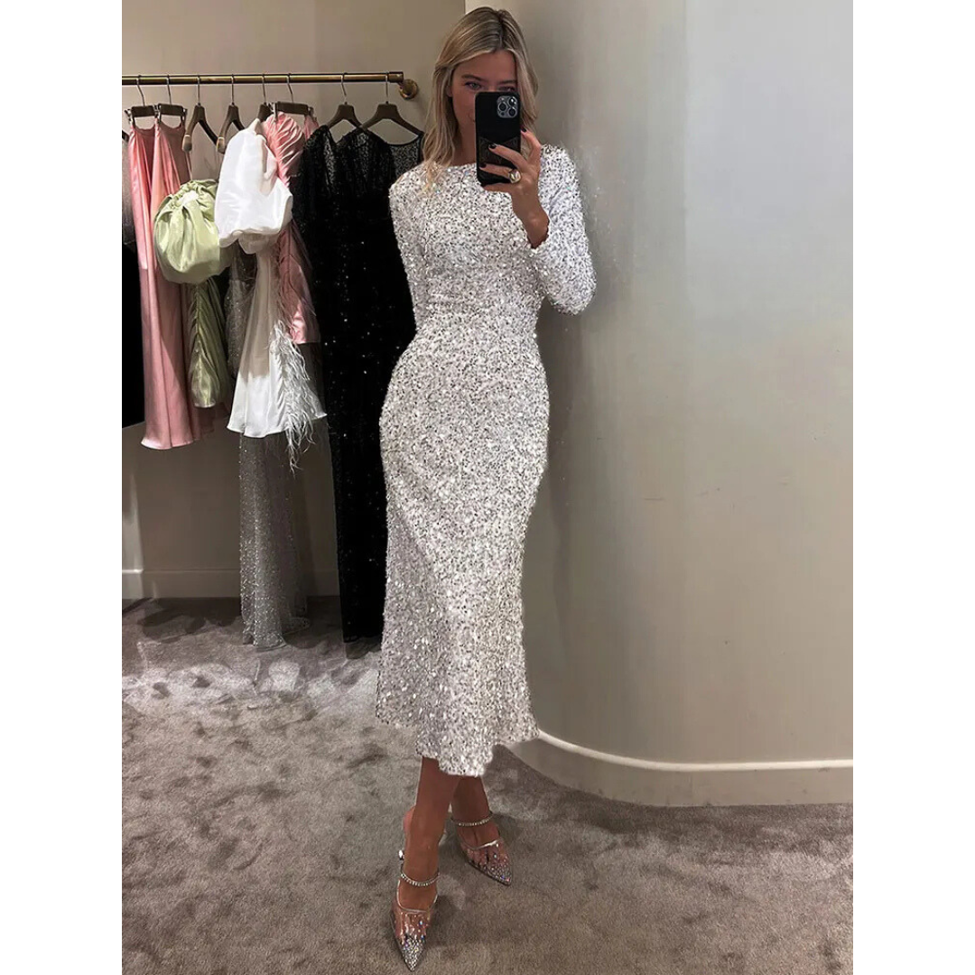 Utrechtlynn ® | PAILLETTEN MIDI JURK
