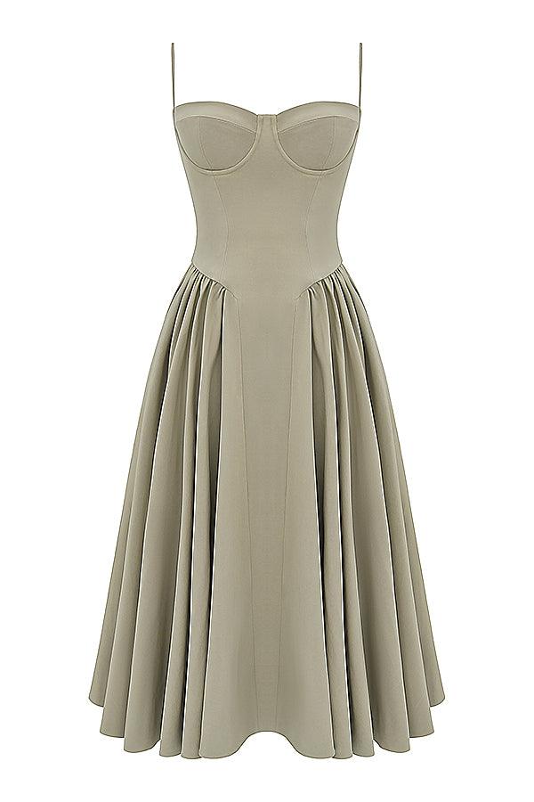 Utrechtlynn® | TWILL KORSET MIDI JURK