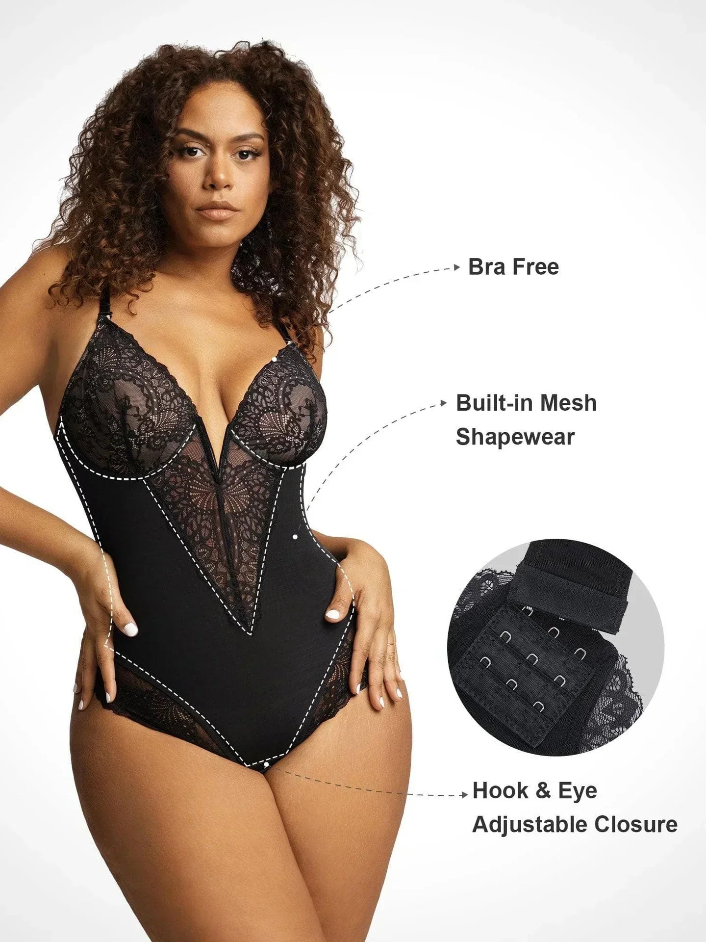 Utrechtlynn ® |  BODYSUIT MET DIEPE V-HALS
