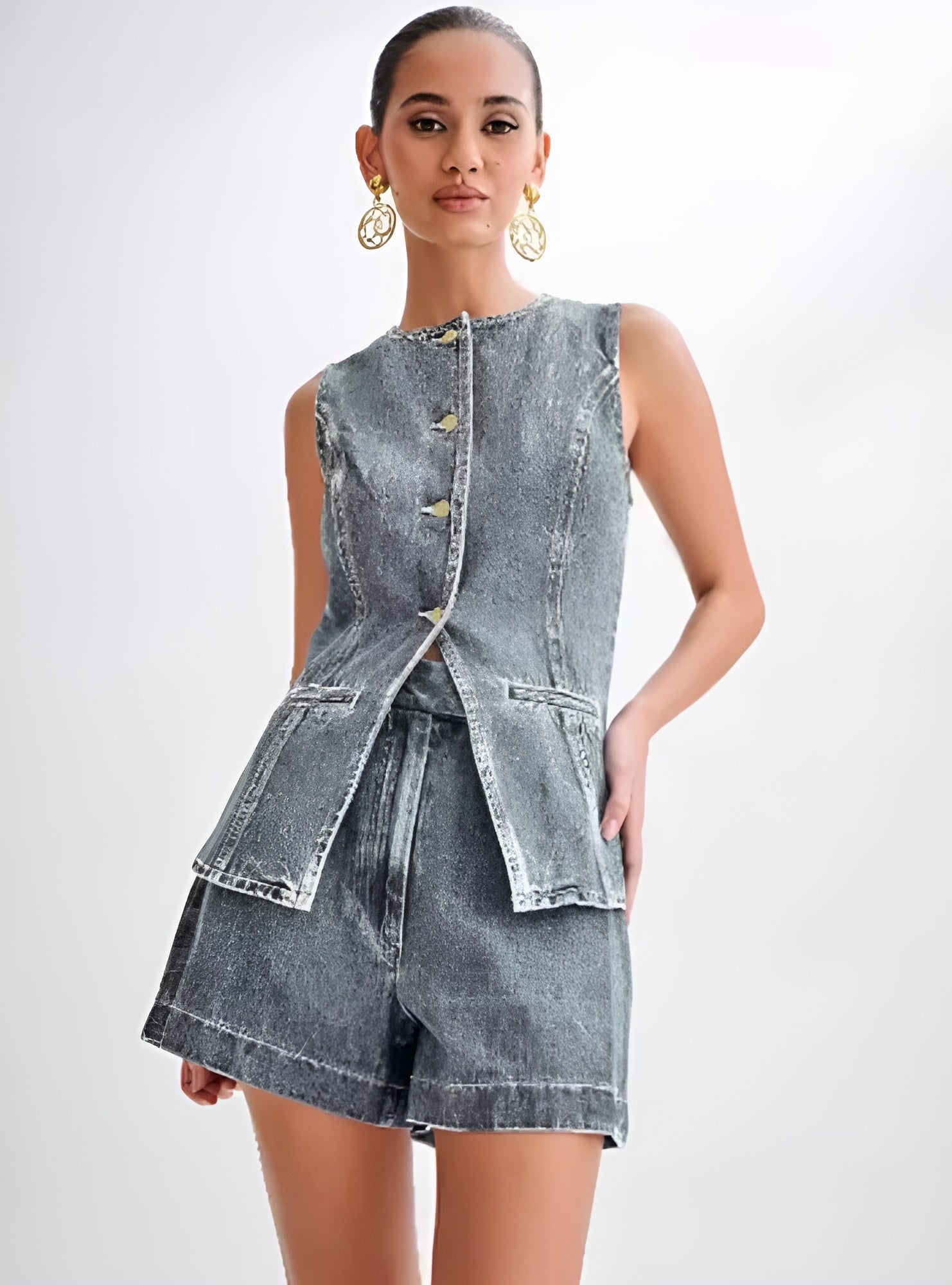 Utrechtlynn ®  | DENIM BUTTON UP SET