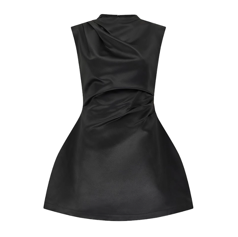 Utrechtlynn ® |  SATIN STRAIGHT NECK MINI DRESS